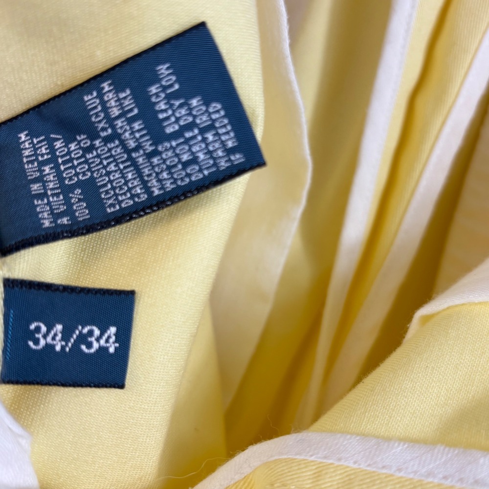 Chino Pants Polo Ralph Lauren 34/34* Butter Yellow 100% Cotton Embroidered Pony - Picture 5 of 16